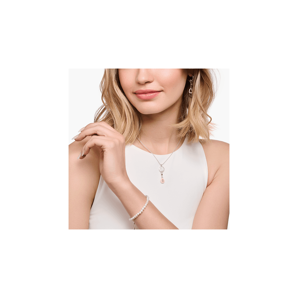 THOMAS SABO STERLING SILVER PINK TEAR DROP CHARM