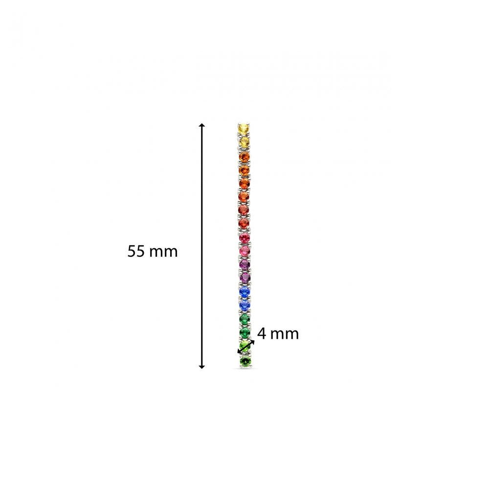 TISENTO STERLING SILVER SINGLE RAINBOW DROP EARRING