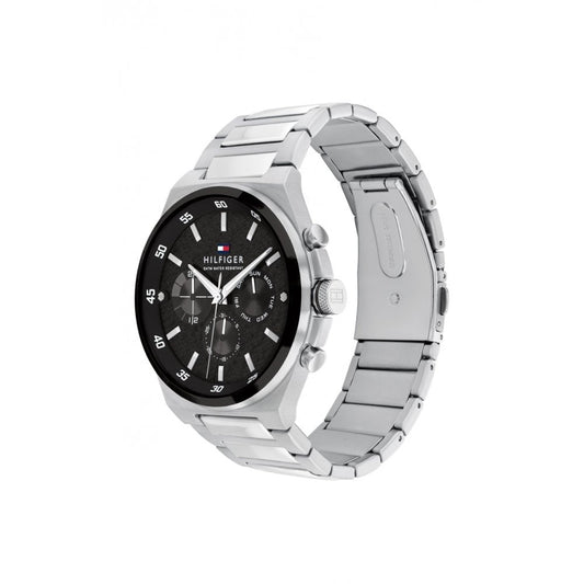 TOMMY HILFIGER DEXTER ROUND STAINLESS STEEL BLACK DIAL GENTS WATCH