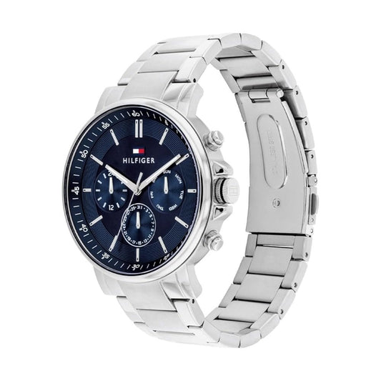 TOMMY HILFIGER TYSON STEEL NAVY DIAL GENTS WATCH