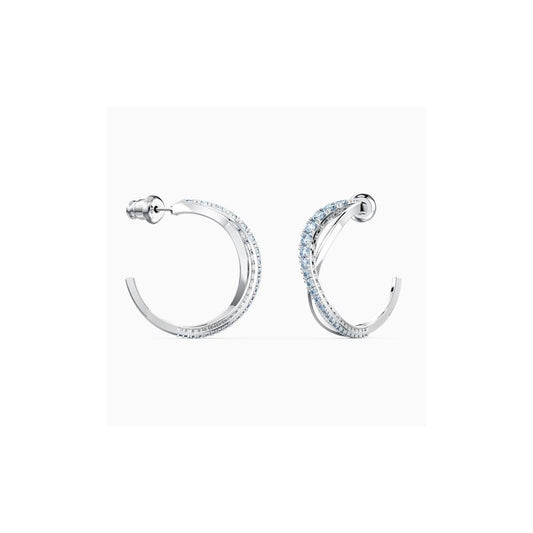 TWIST MINI HOOP BLUE CRYSTAL EARRINGS
