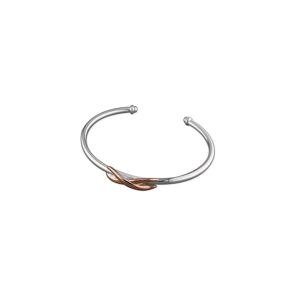 TWO TONE STERLING SILVER BANGLE