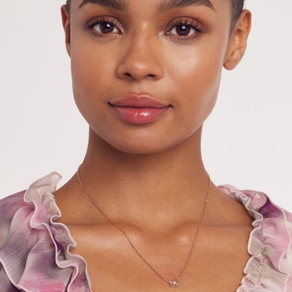 Ted Baker LARESSA Rose Gold Tone Enamel Love Letter Necklace