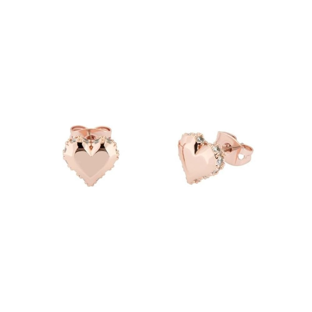 Ted Baker London Sparkle Edge Rose Gold Heart Stud Earrings