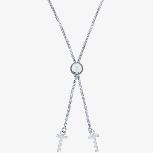 Ted Baker SARAIO Silver Tone Sparkle Bar Drawstring Bracelet