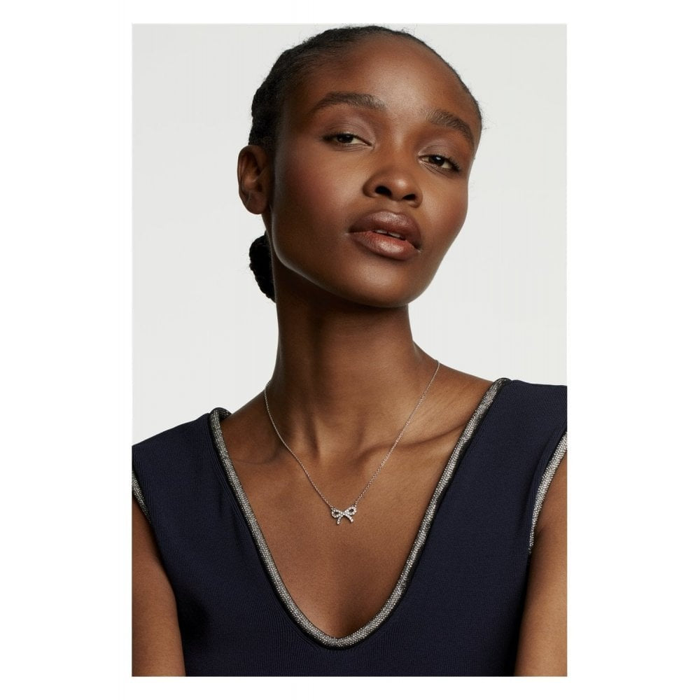 Ted Baker Talulat Twinkle Bow Silver Tone Crystal Pendant