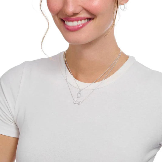 THOMAS SABO LETTER 'B' NECKLACE WITH WHITE ZIRCONIA