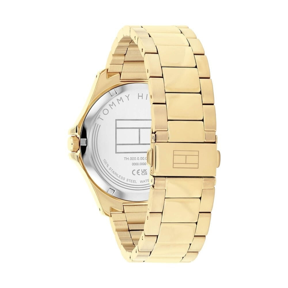 Tommy Hilfiger 43mm Blue Dial Gold Tone Stainless Steel Bracelet Watch