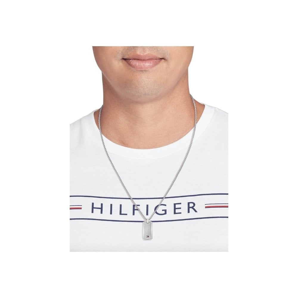 Tommy Hilfiger Gents Silver Tag Necklace