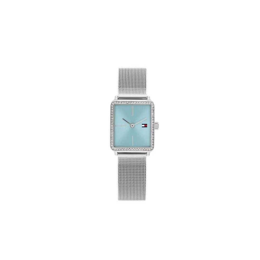 Tommy Hilfiger Tea Crystal Blue Dial Ladies Mesh Strap Watch