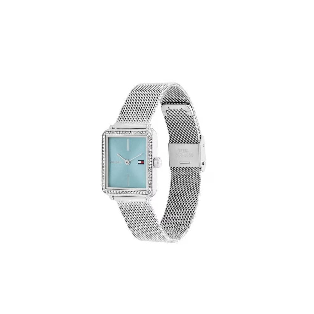 Tommy Hilfiger Tea Crystal Blue Dial Ladies Mesh Strap Watch
