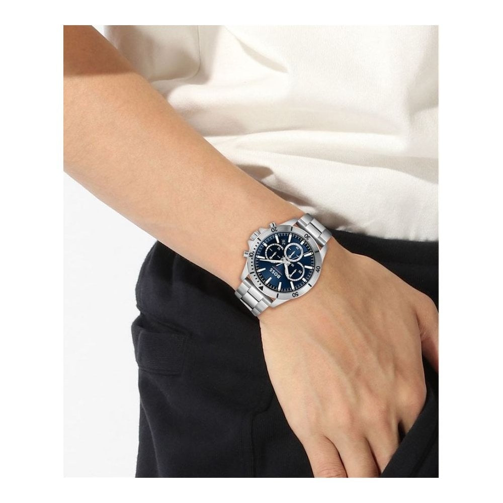 Troper, Blue Dial, Chronograph, Gents Stainless Steel Watch