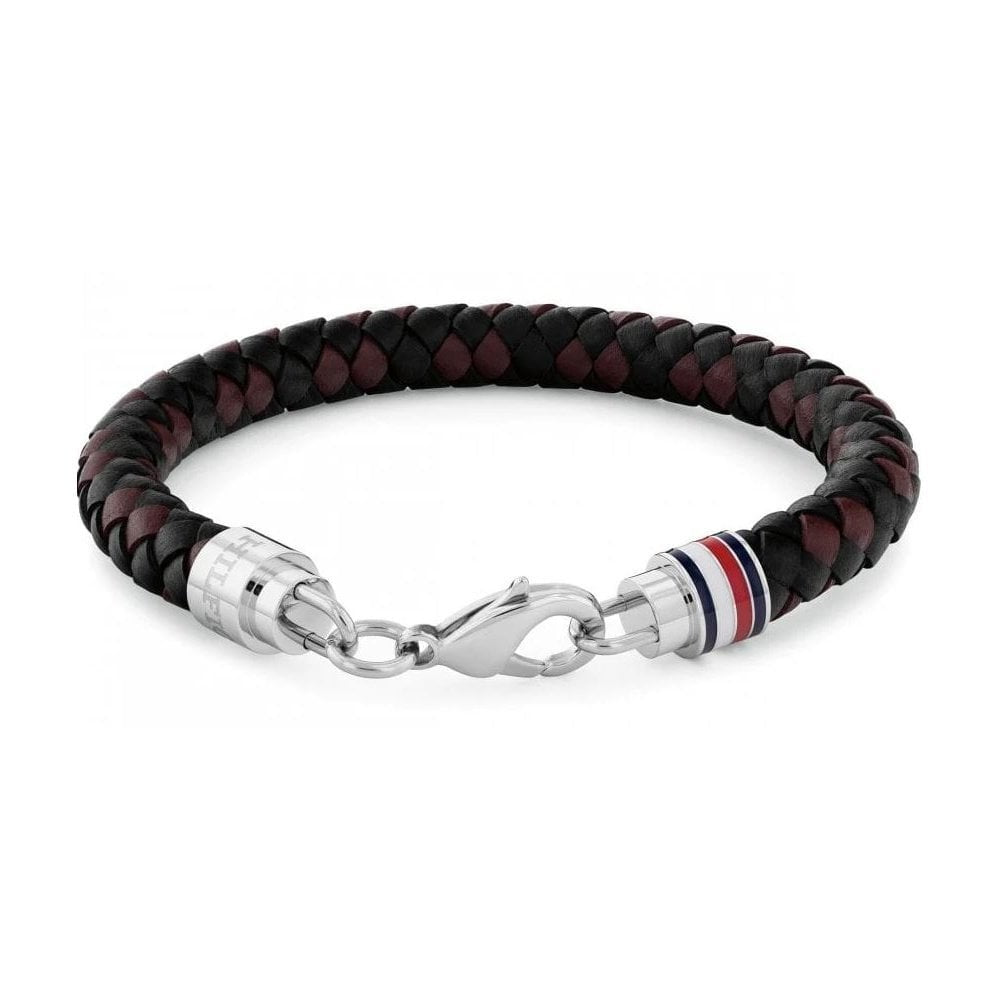 Tyson Black and Brown Braided Leather Gents Bracelet