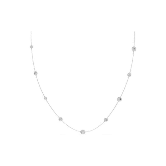 Una Angelic strandage Round cut, White, Rhodium plated