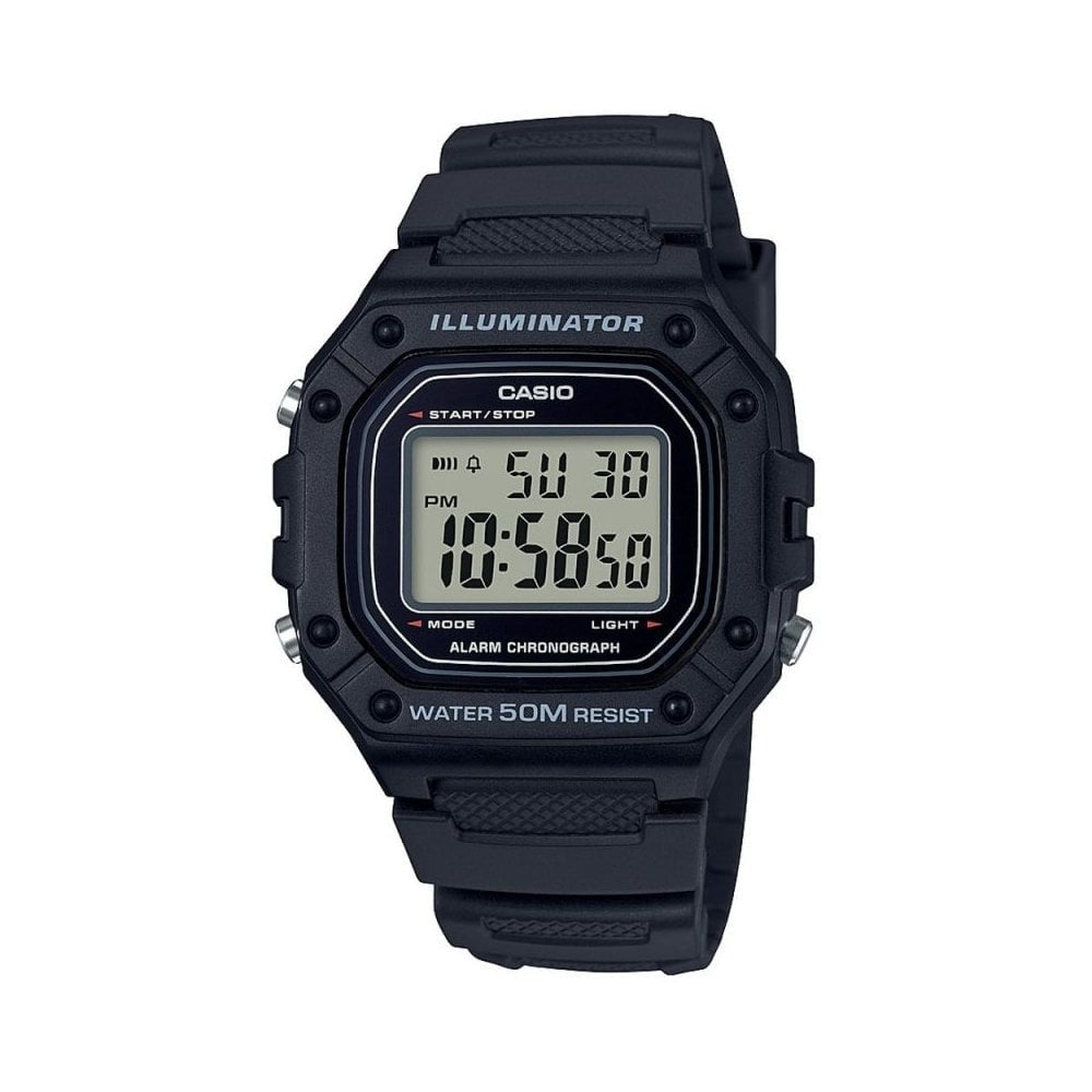 VINTAGE DESIGN DIGITAL WATCH WITH BLACK RUBBER STRAP