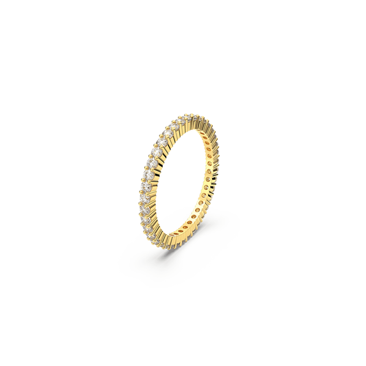 Vittore ring, Round cut, White, Gold-tone plated