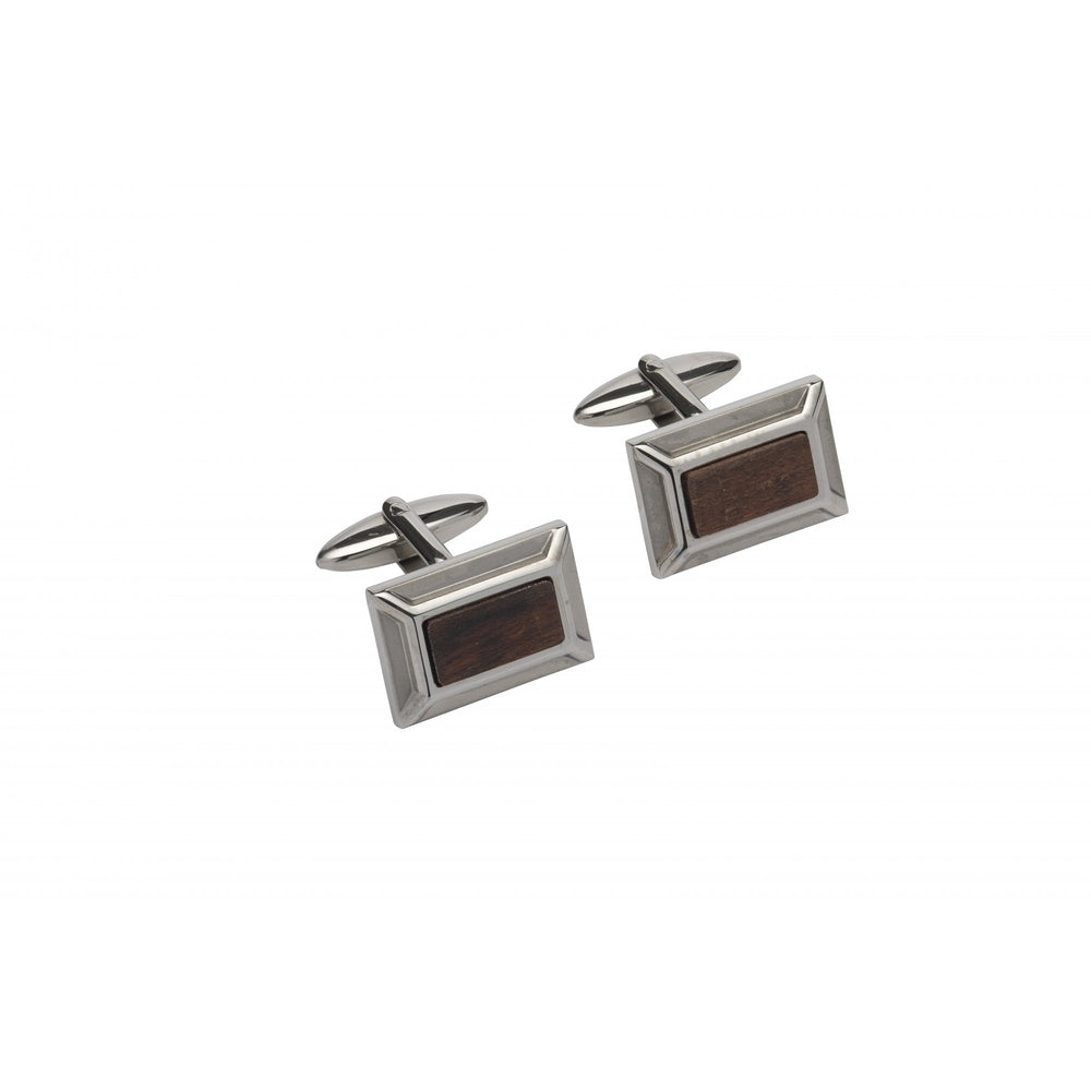 WOOD STAINLESS STEEL CUFF LINKS