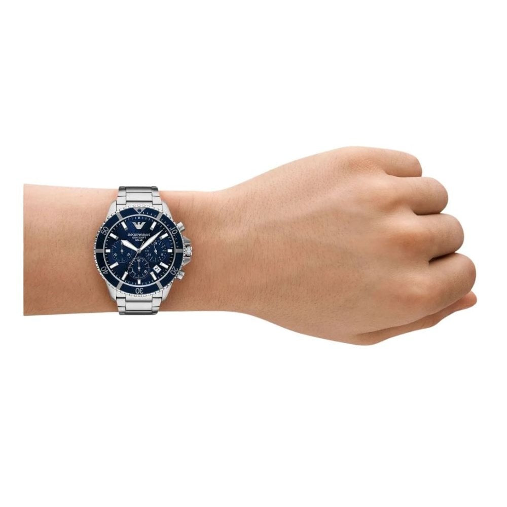 World Explorer, Blue Dial Gents Solar Stainless Steel Watch