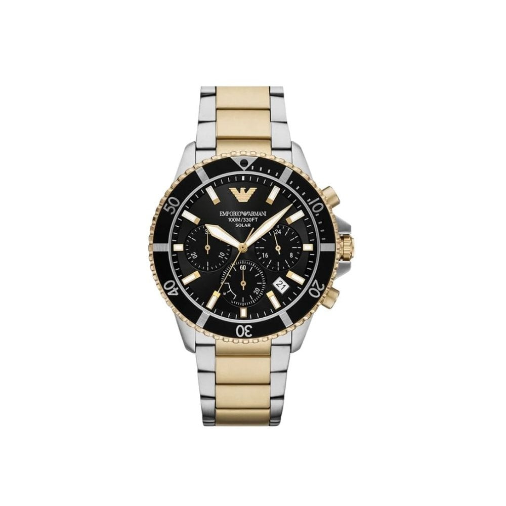 World Explorer Gents Solar Two-Toned Stainless Steel Watch