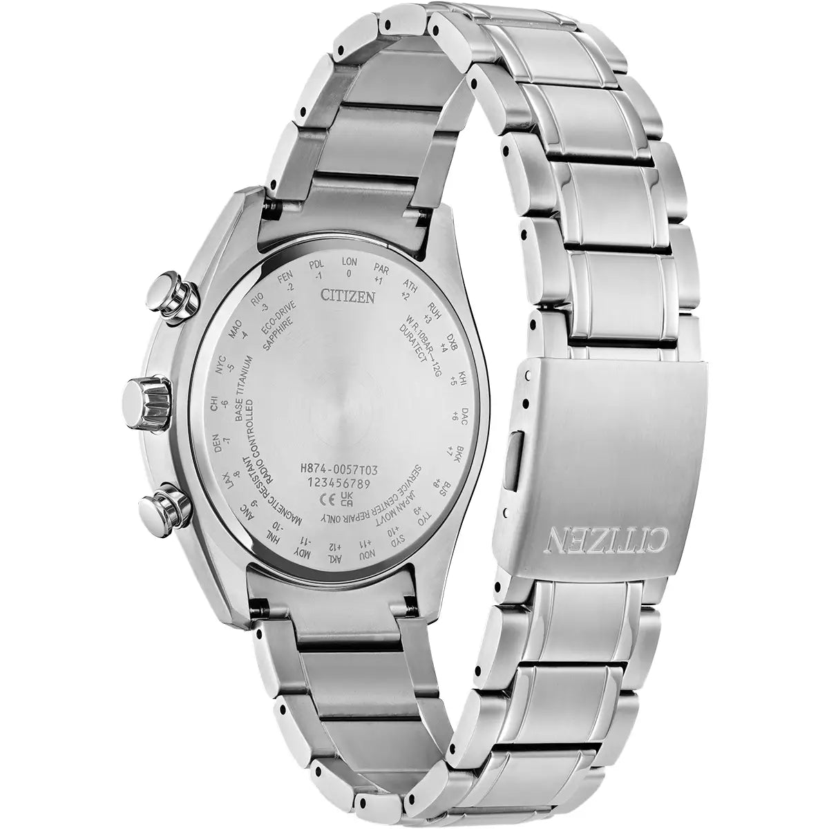 CITIZEN TSUKIYOMI MOON PHASE ECO DRIVE RADIO CONTROLLED GENTS BLUE DIAL WATCH