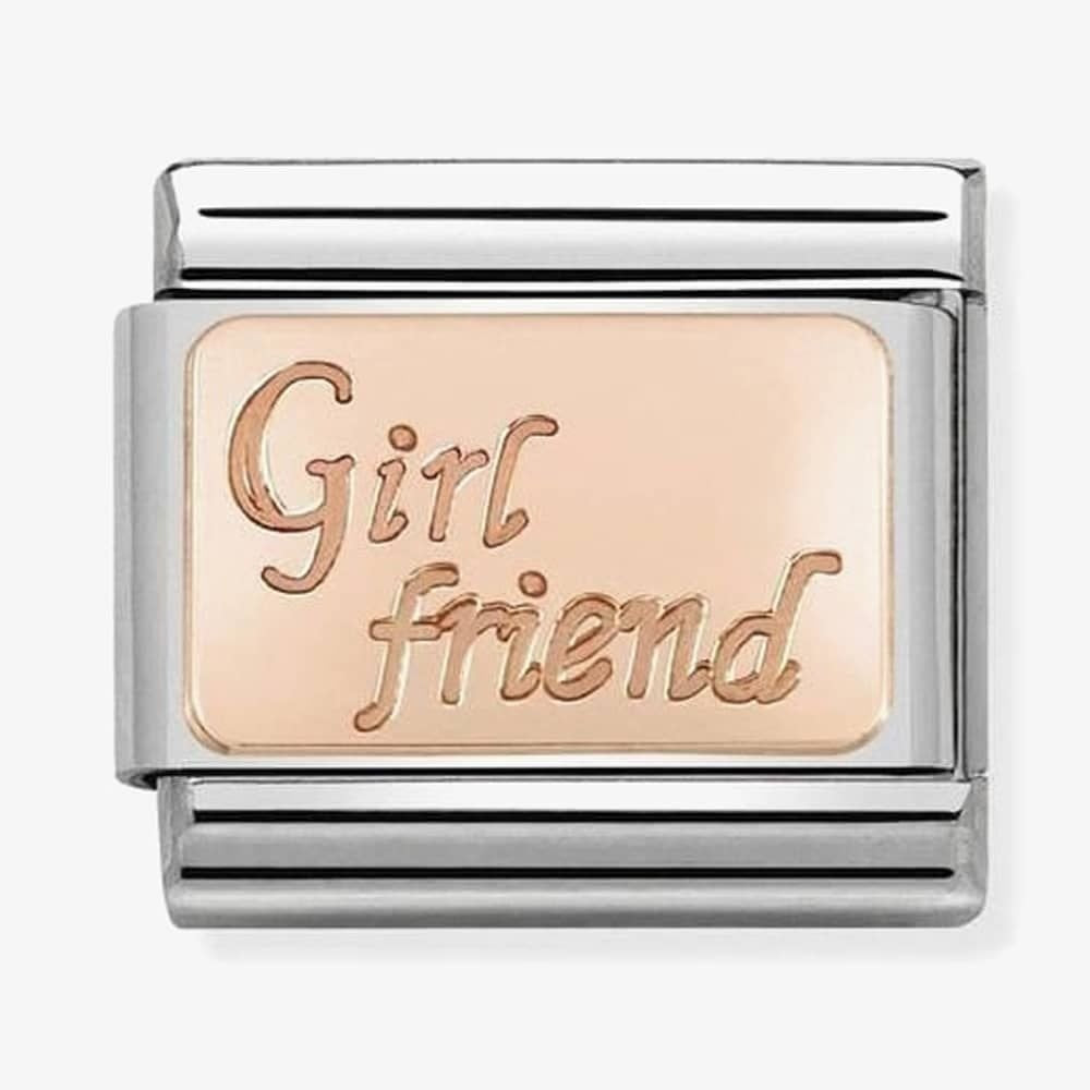 classic rose gold plate with Girl Friend in writing