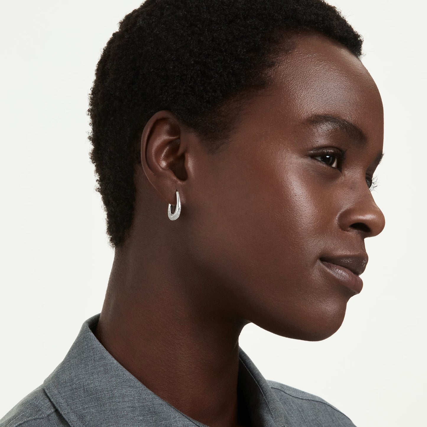 Classica Sterling Silver Swarovski Hoop Earrings
