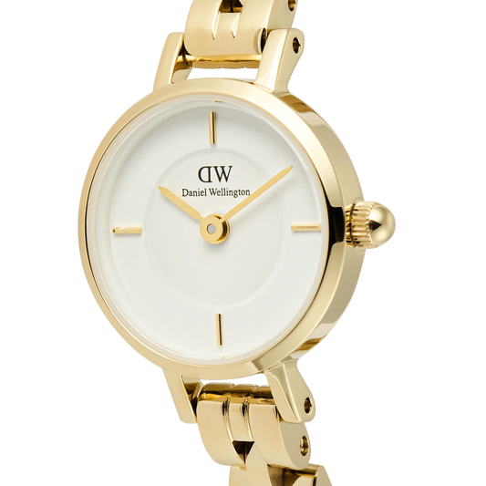 Daniel Wellington Petite Mini Arch 3-link White Gold Dial Ladies Gold Stainless Steel Watch