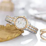 CITIZEN ECO DRIVE TWO-TONED LADIES STAINLESS STEEL WATCH