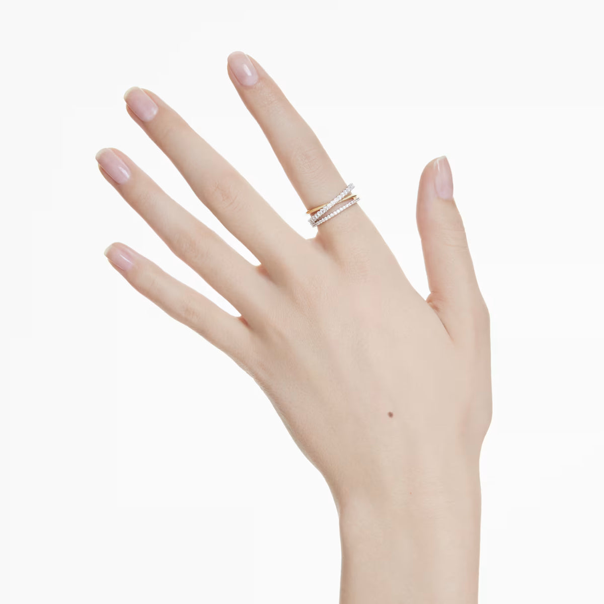 HYPERBOLA TWO-TONED SWAROVSKI RING
