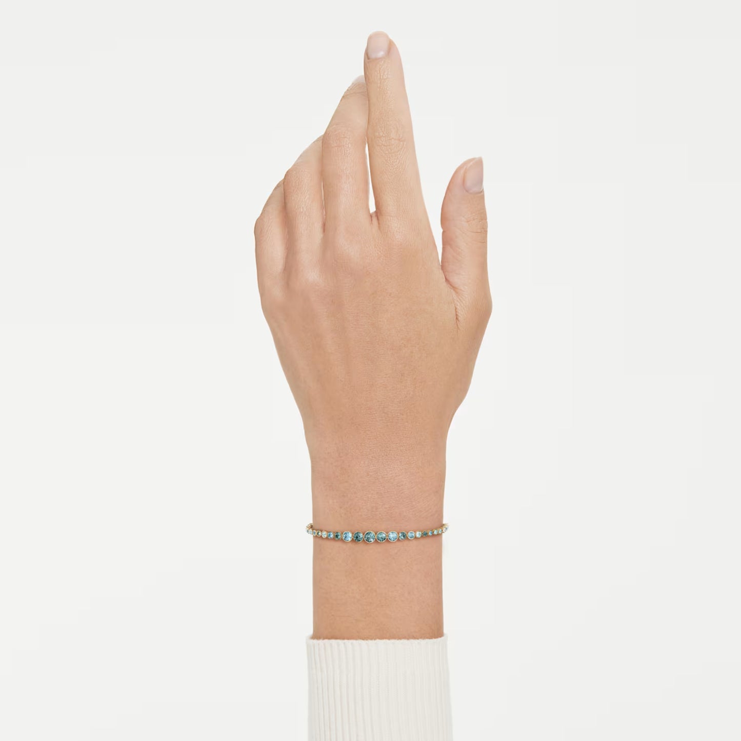 Gold Imber Blue Stone Round cut Swarovski Bracelet