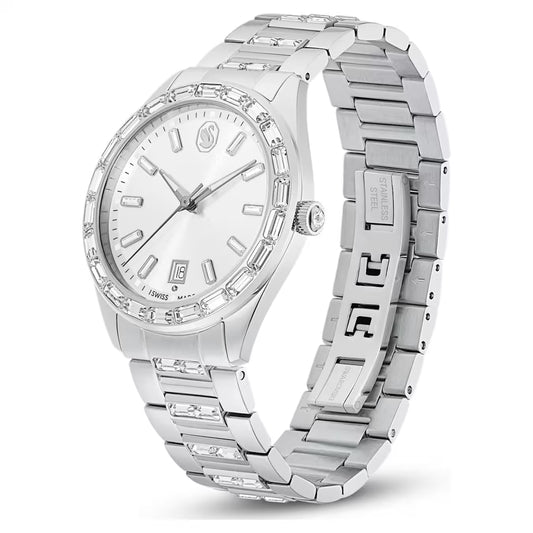 MATRIX DATE LADIES STAINLESS STEEL SWAROVSKI WATCH