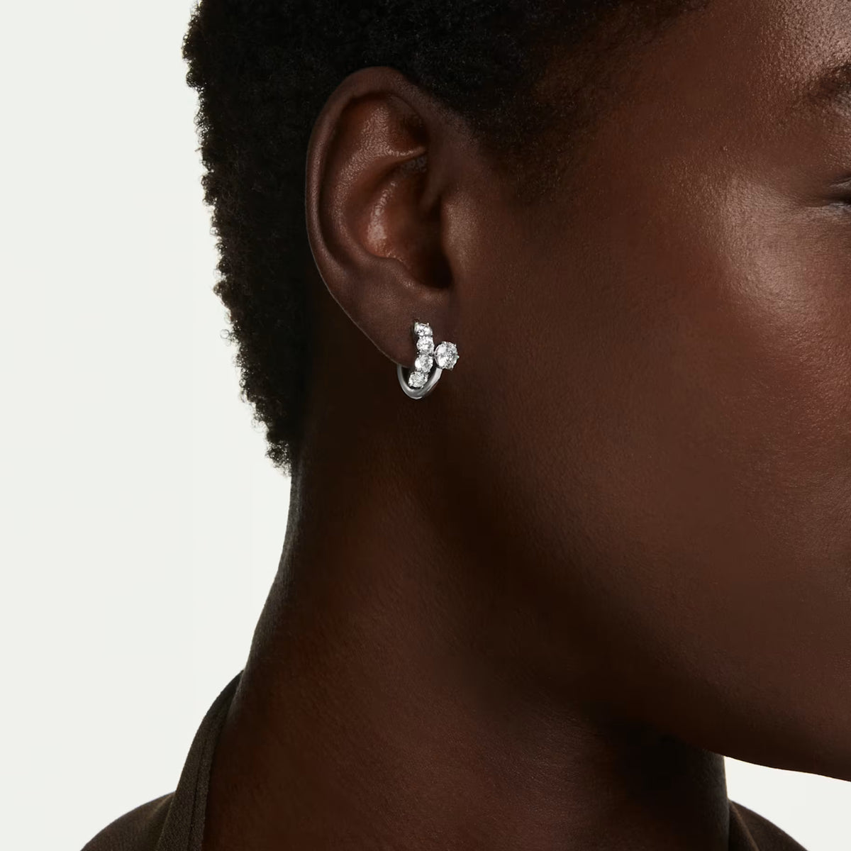 Matrix Round Cut Swarovski Hoop Earrings