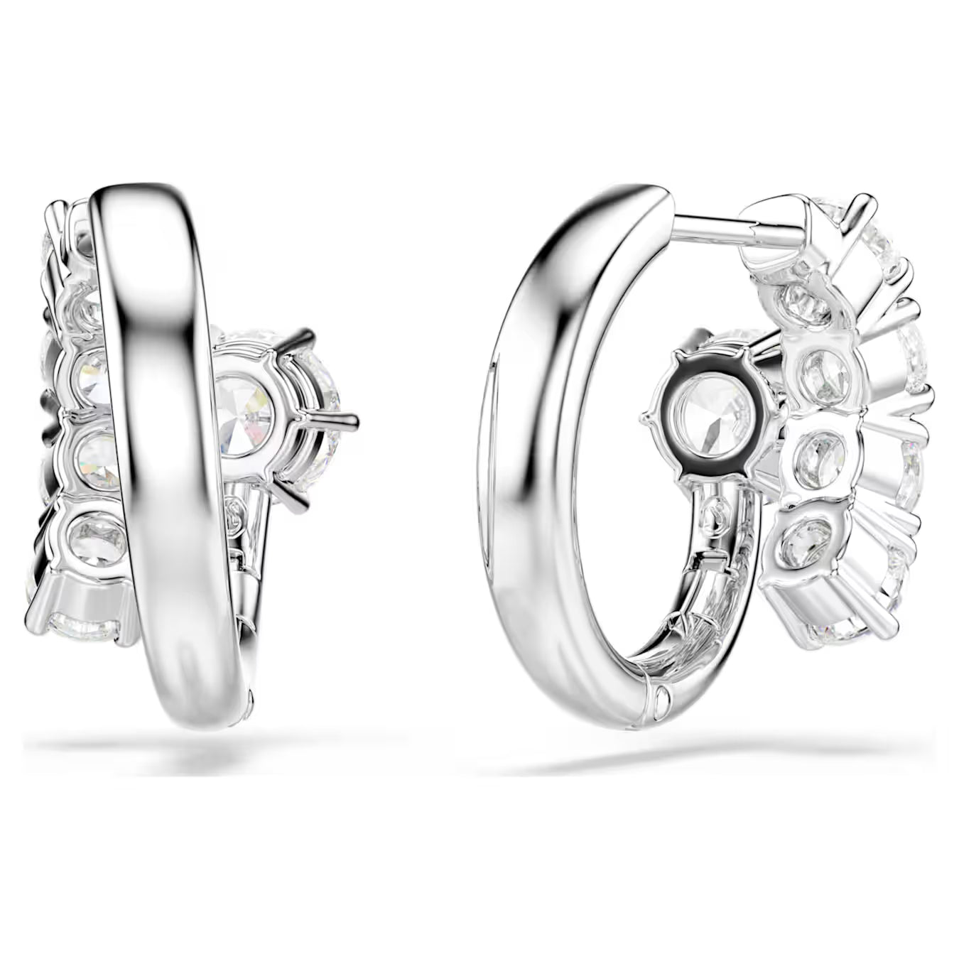 Matrix Round Cut Swarovski Hoop Earrings