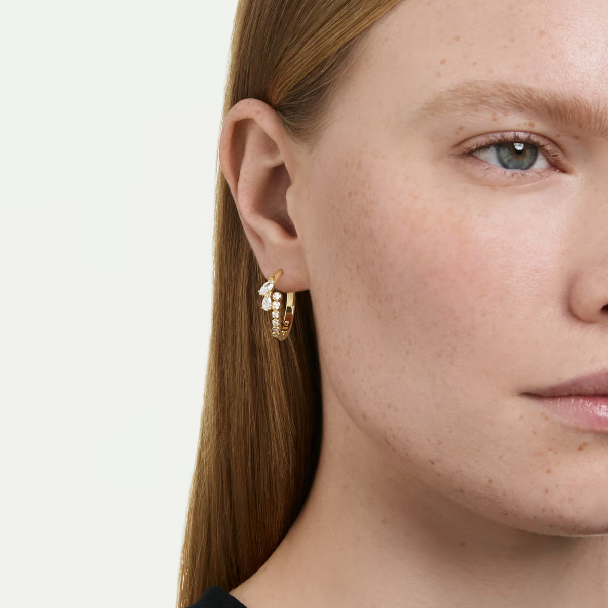 Gold Mesmera Mixed cut Swarovski Hoop Earrings