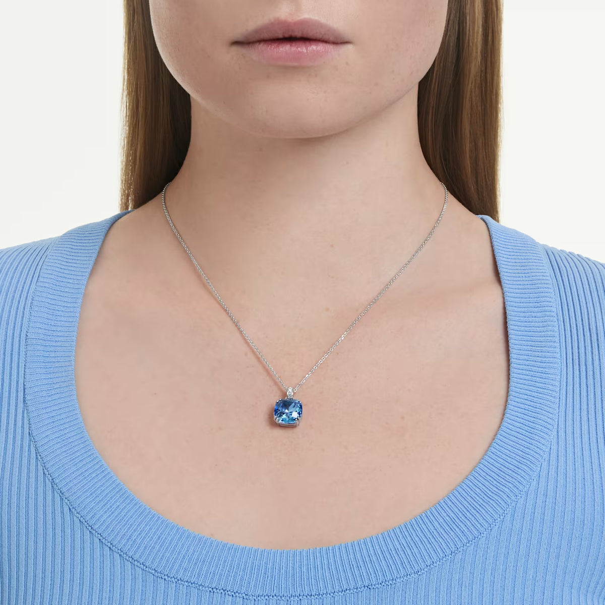 Millenia Blue Cushion Cut Swarovski Pendant