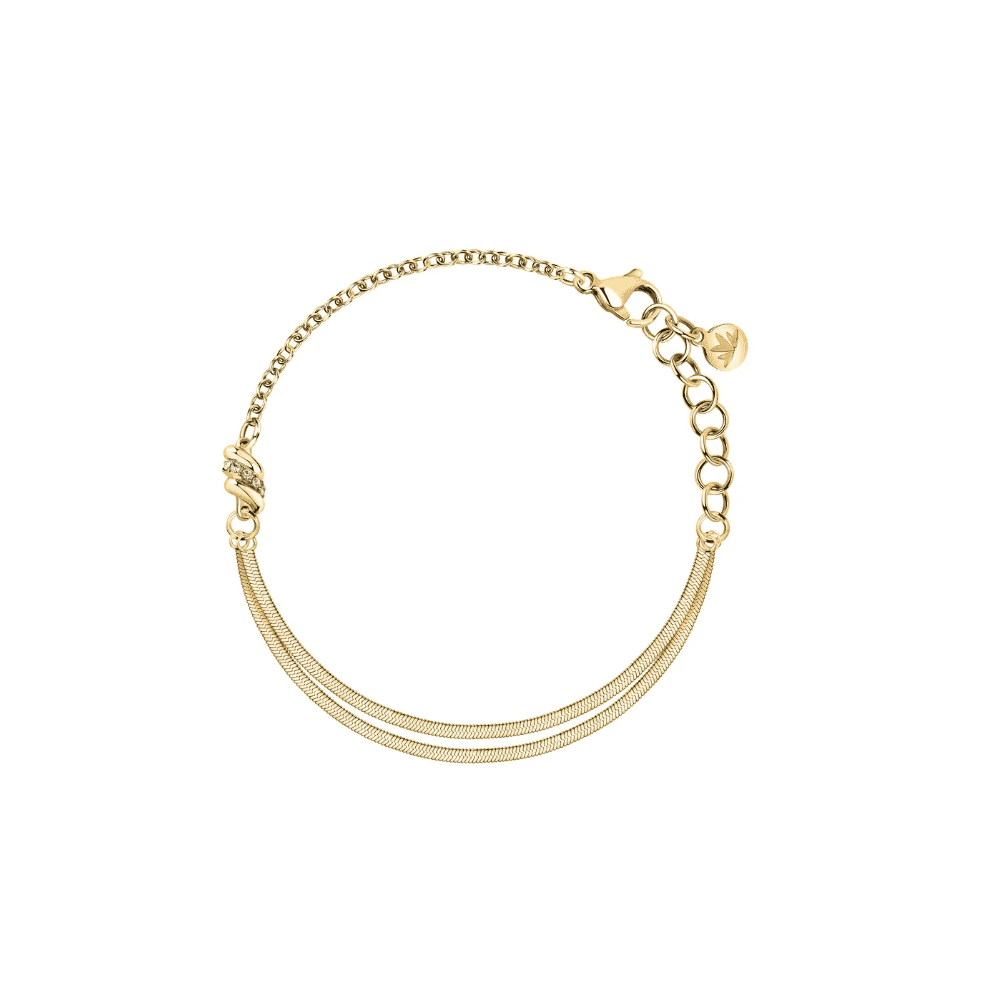 morellato 18k gold plated torchon bracelet with crystals
