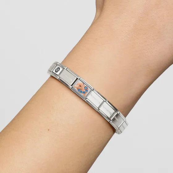 Nomination Composable Classic Link Knot Mother and Son Blue stones Charm