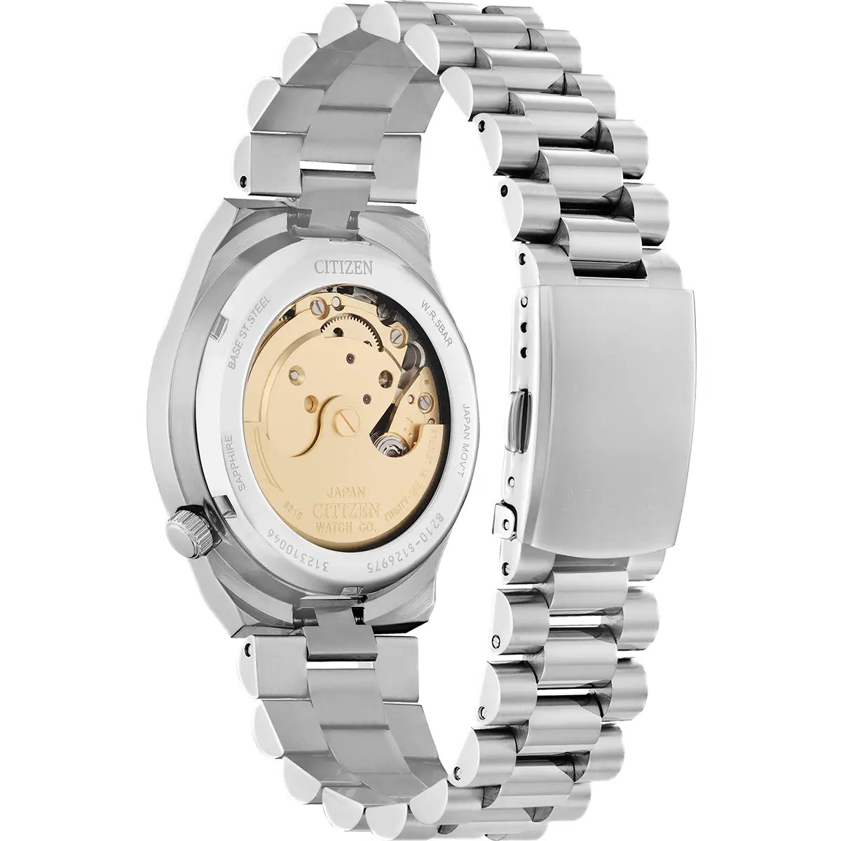 CITIZEN RED DIAL GENTS AUTOMATIC STAINLESS STEEL WATCH