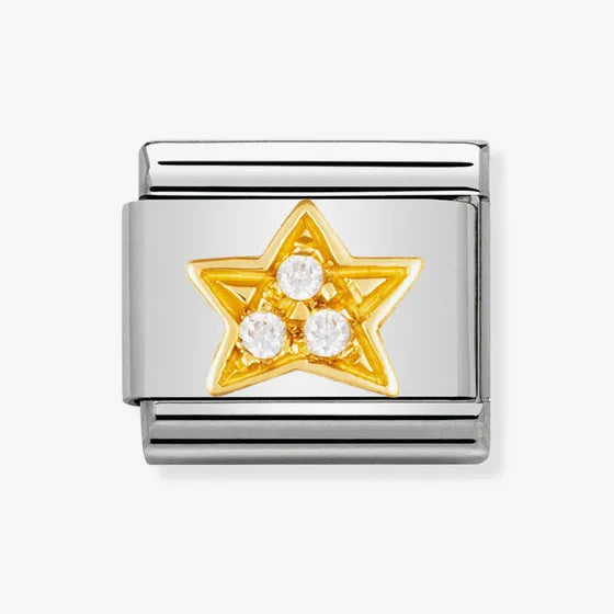 NOMINATION GOLD CZ STAR CHARM