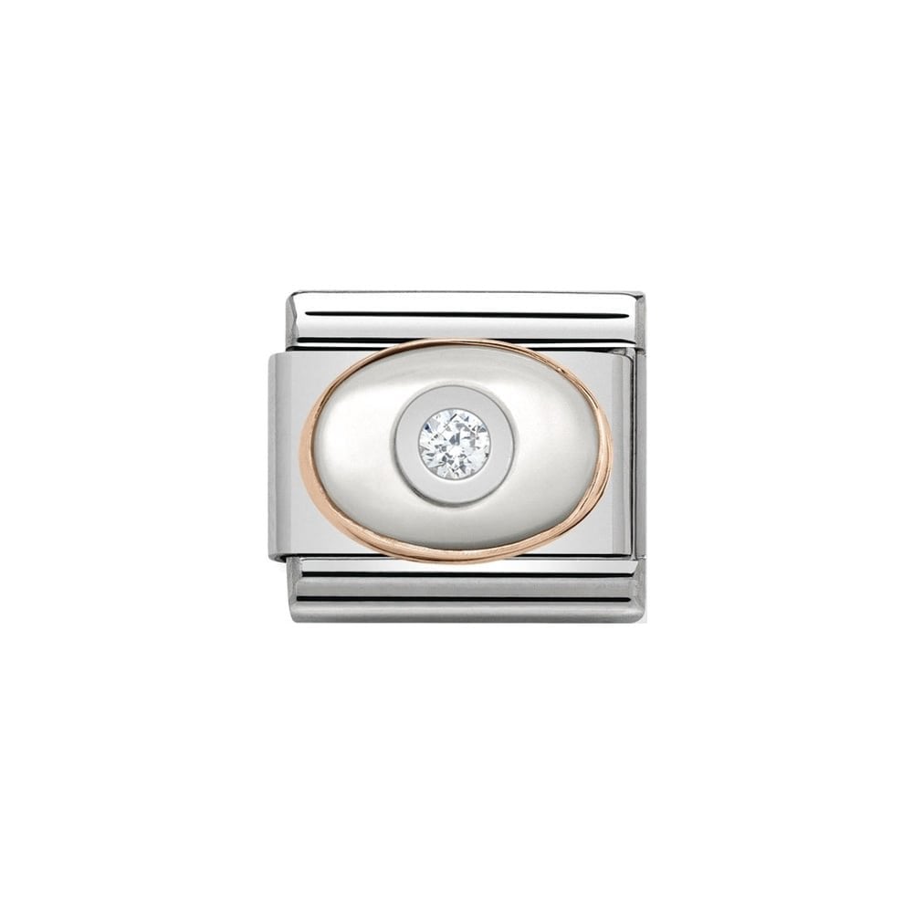 Nomination Composable Classic Link "White Mother Of Pearl CZ" Rose Gold