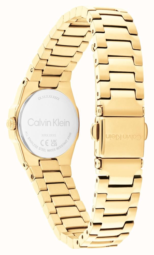 CALVIN KLEIN LADIES PAVE BEZEL GOLD STAINLESS STEEL WATCH