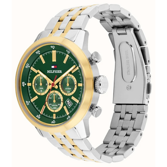 Tommy Hilfiger Light Green Chrono Dial Gents Stainless Steel Watch