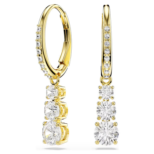 SWAROVSKI GOLD STILLA ATTRACT DROP EARRINGS