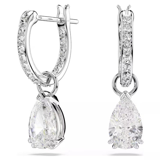 STILLA DROP SWAROVSKI HOOP EARRINGS