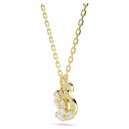 Gold Swan Mixed Cuts Swarovski Pendant