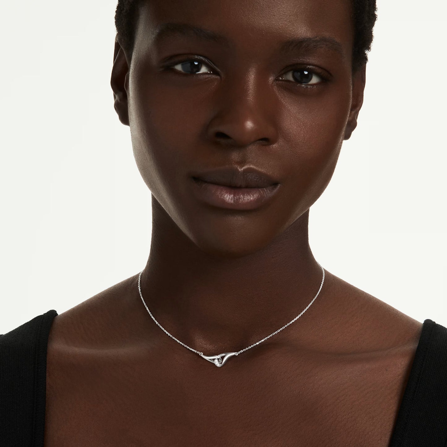 Sterling Silver Classica Interlocking Swarovski Pendant