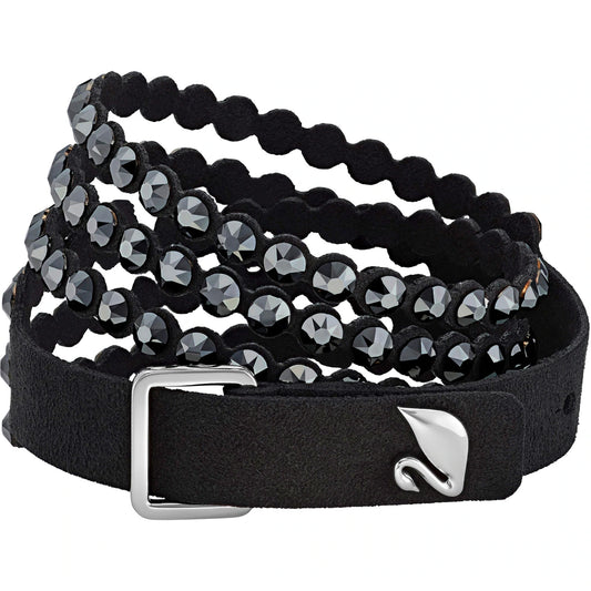 BLACK POWER DOUBLE WRAP SWAROVSKI BRACELET
