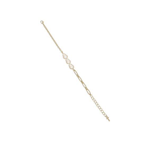 ted baker peresha pearly chain bracelet gold tone, pearl