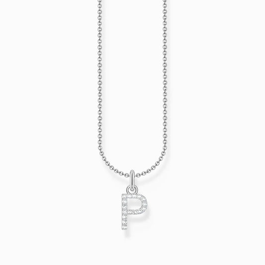 THOMAS SABO LETTER 'P' NECKLACE WITH WHITE ZIRCONIA