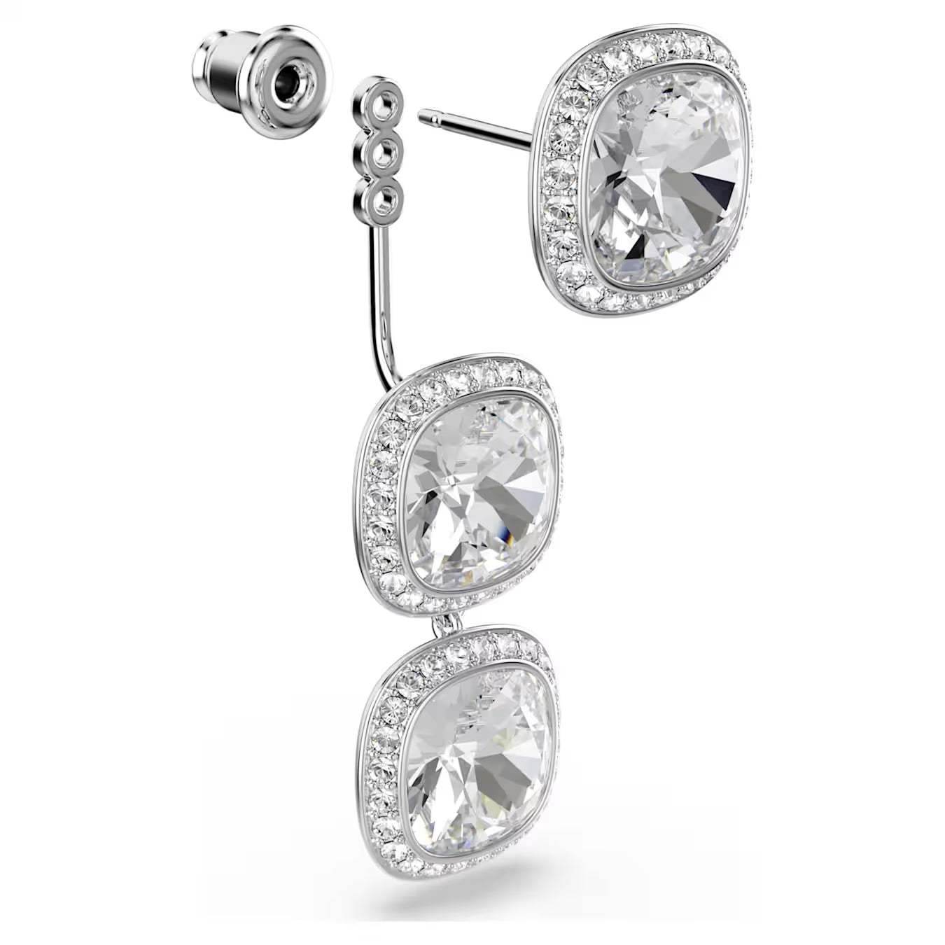 Una Angelic Cushion Cut Swarovski Drop Earrings